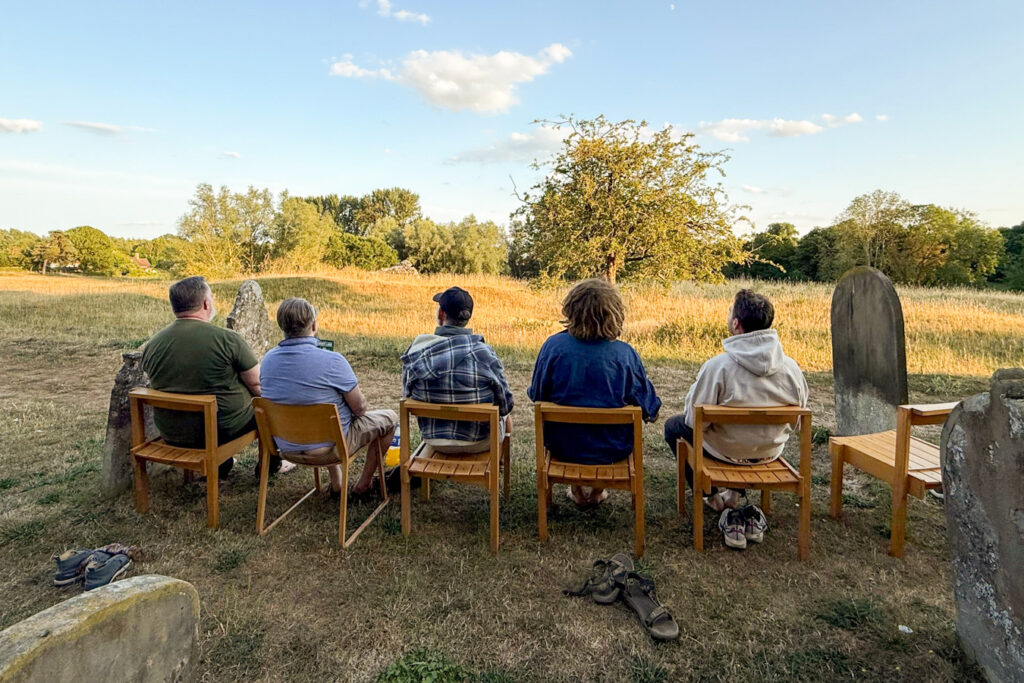 Men sitting in mindful silence
